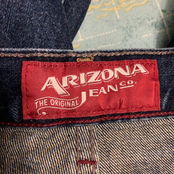 ARIZONA JEANS Relaxed Straight Whiskered 5 Pocket CHORE Work Denim Jeans 32 - Picture 9 of 12